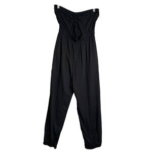 Le Lis Black Sleeveless Jumpsuit‎ Womens M Tie Front Cut Out Beachy Vacation